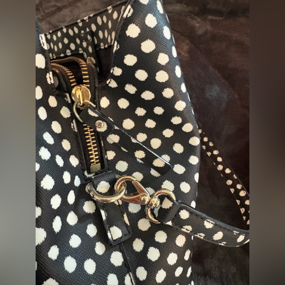 Kate Spade Black and White Polka Dot Shoulder Bag - Picture 3 of 11
